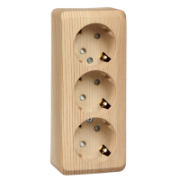 Розетка 3м ОП "Этюд" ЕС (сосна) РА16-012D SchE №02387