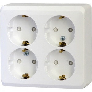 Розетка 4м ОП "Этюд" ЕС (бел) с/шт SchE №00673