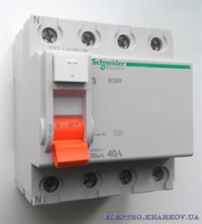 УЗО "Домовой" ВД63 4п 40А 300мА SchE №06626