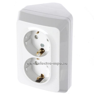 Розетка 2м ОП угл "Этюд" ЕС (крем) SchE №04047