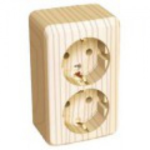 Розетка 2м ОП "Этюд" ЕС (сосна) РА16-008d SchE №04394
