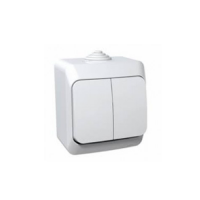 Выкл 2кл ОП "Этюд" вл/защ (сер) IP44 SchE №02017