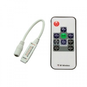 Контроллер-RGB RF-10B-1-mini (12/24V 144/288Вт) с пультом (20м) №04798